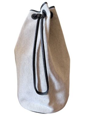 Hermès Market GM Large Bucket Bag Toile Canvas & Black Leather Crossbody